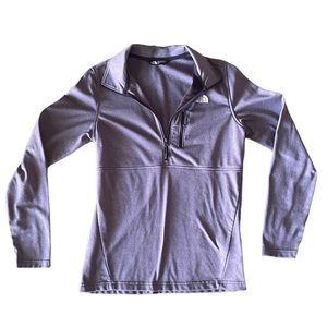 North Face Women’s Small 1/2 zip fleece lined heather grey long sleeve